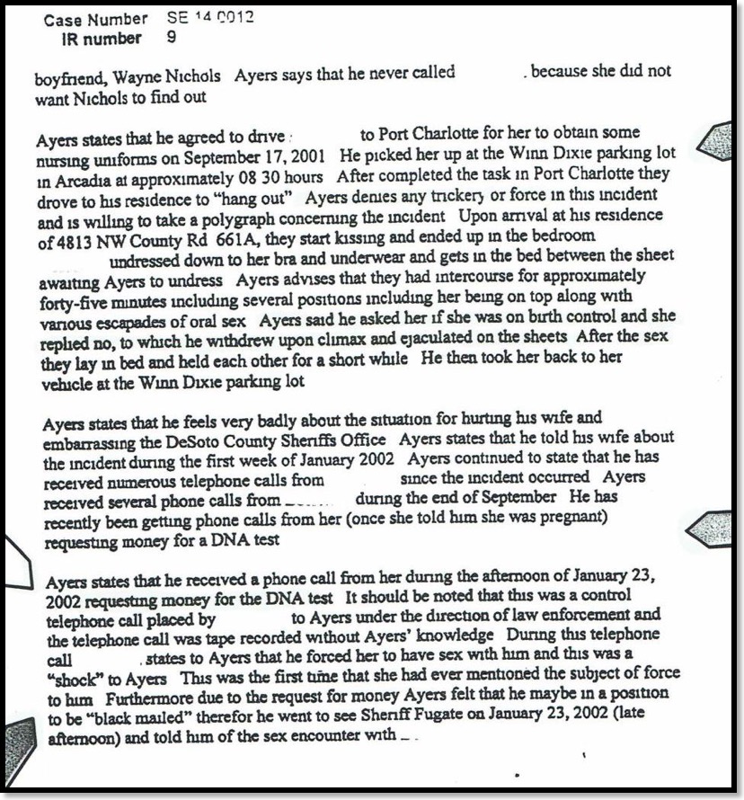 Harvey Ayers was investigated for Sexual Assault 6