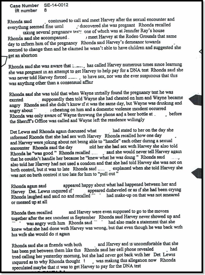 Harvey Ayers was investigated for Sexual Assault 8